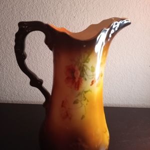 VTG Handpainted Bone China IOGA Warwick 9" Pitcher Vase